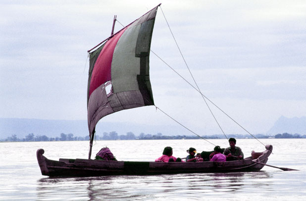 Ferry on Ayeyarwady river. Myanmar (Burma).