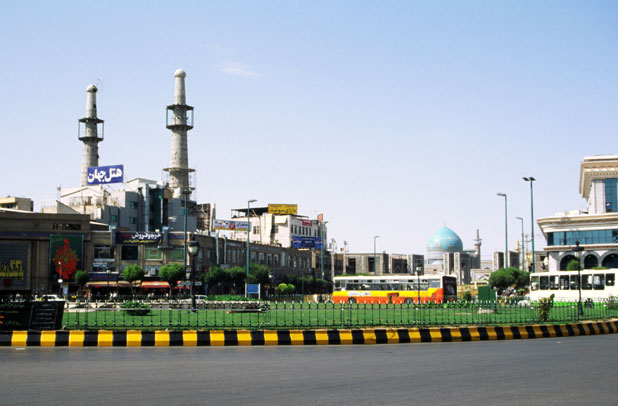 Square at Mashhad town. Iran.