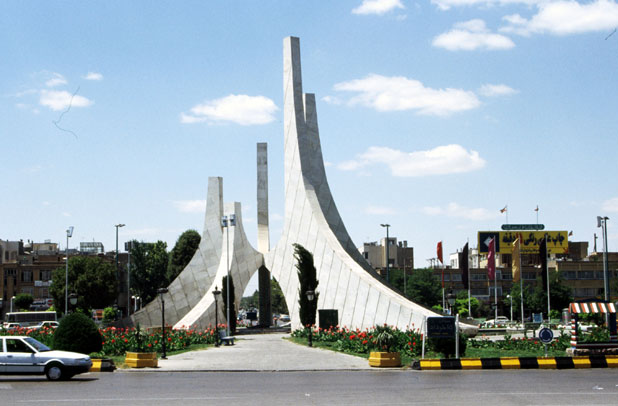 Square at Mashhad town. Iran.