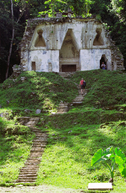 Temple of the Foliated Cross, Palenque. Mexico.