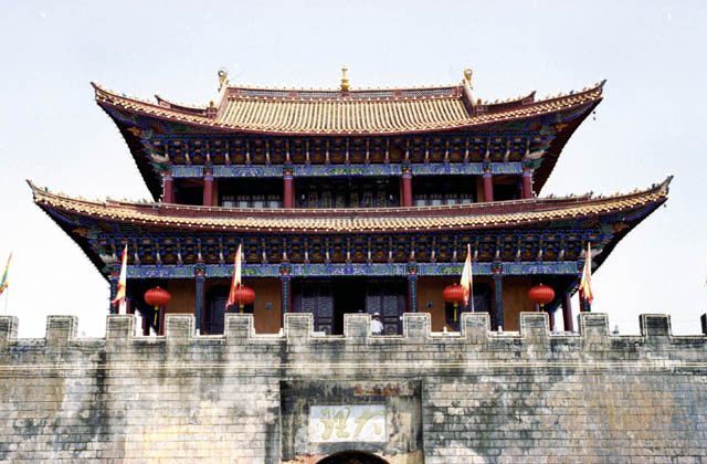 Chinese gate in Dali town. China.