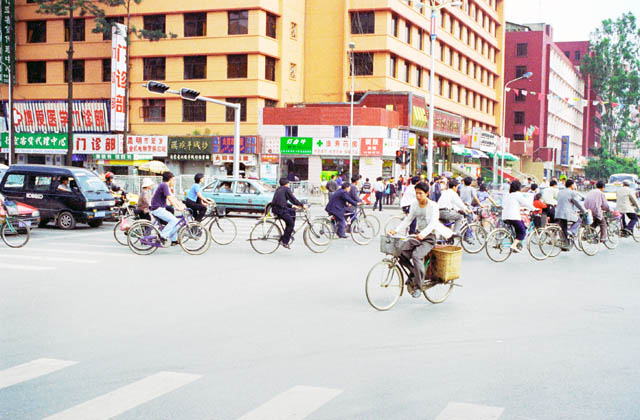Transport at Kunming streets. China.