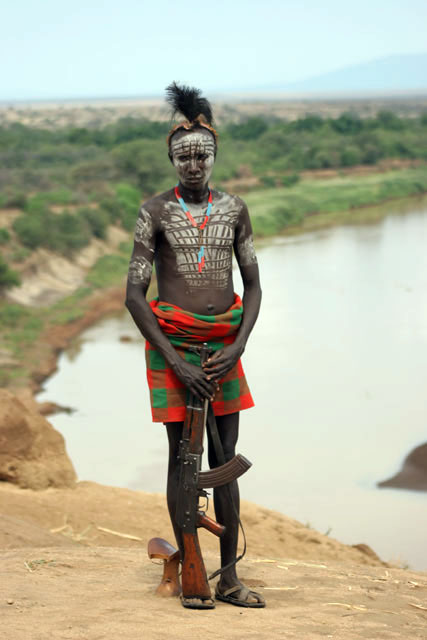 Karo man. South,  Ethiopia.