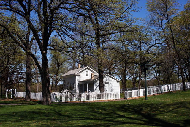 John H. Stevens House at Minehaha Park was the first setler's home build on the west bank of Mississippi river in 1849. Minneapolis, Minnesota. United States of America.