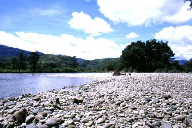 Baliem river. North part of Baliem Valley. Papua,  Indonesia.