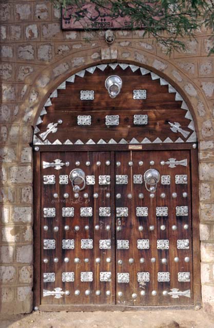 Traditional door at magreb style at town Timbuktu (Tombouctou). Mali.