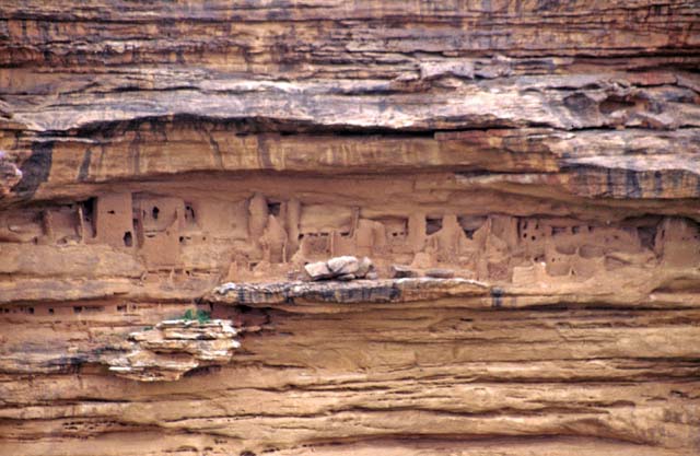 Old houses of Tellem people at Dogon country. Mali.