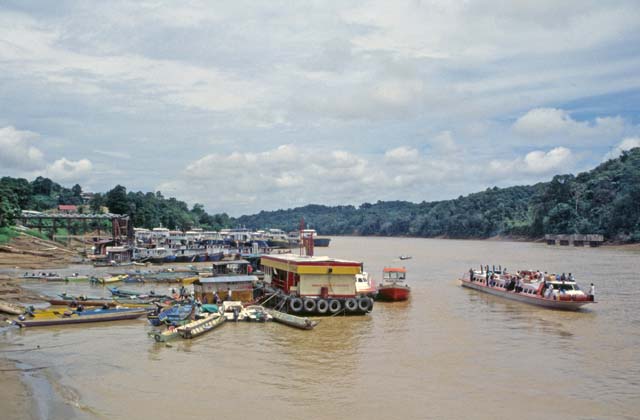River harbor at Kapit town. Sarawak,  Malaysia.