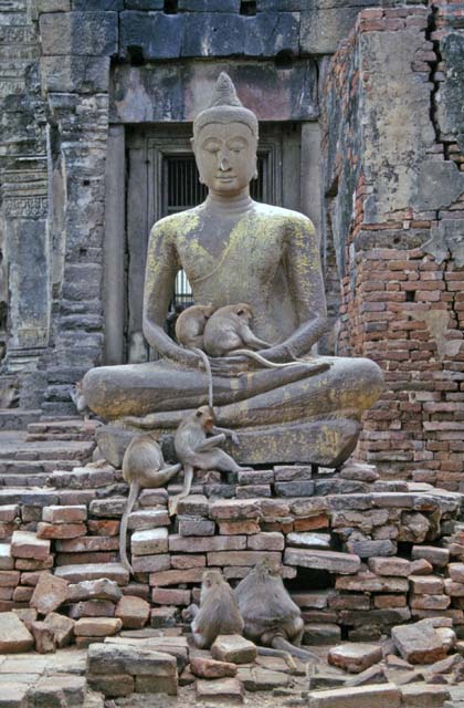 Old khmer-style ruins at Lopburi town. Thailand.
