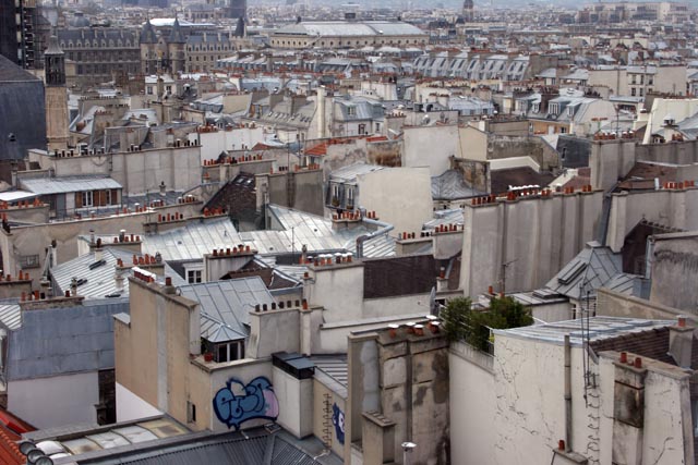 View from Pompidou Centre, Paris. France.