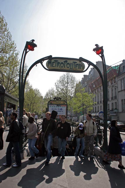 Art nouveau metro entrance at Montmartre, Paris. France.