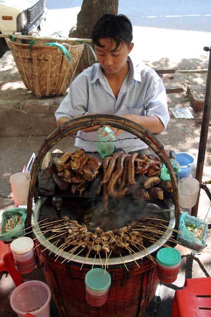 Street seller, Yangon. Myanmar (Burma).