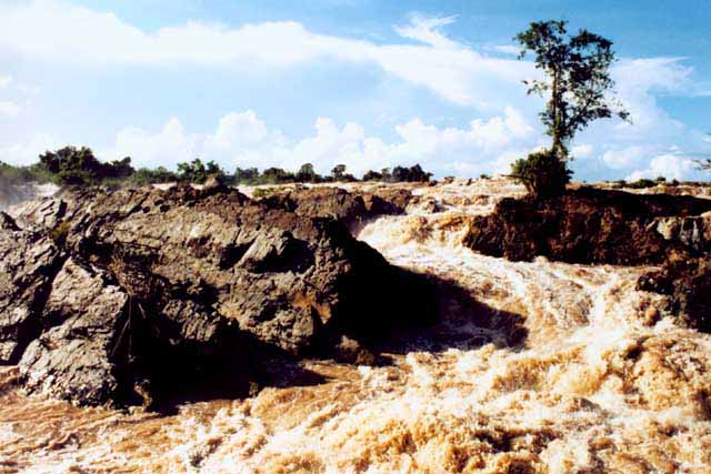 Waterfalls on Mekong river - Si Phan Don province. Laos.
