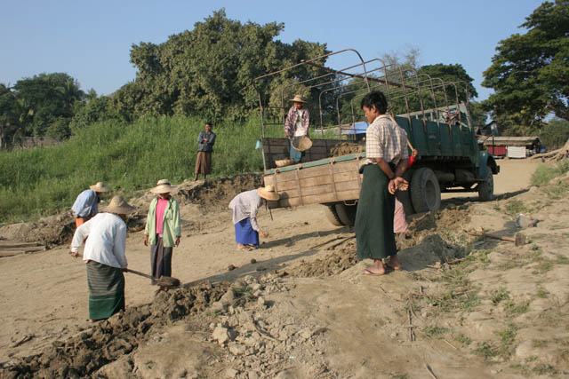 At the bank of Ayeyarwady river. Myanmar (Burma).