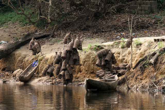 Fishing trap, Lobe River. Cameroon.