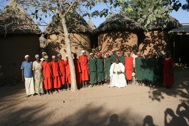 King with his wives. Oujilla village at Mandara Mountains. Cameroon.