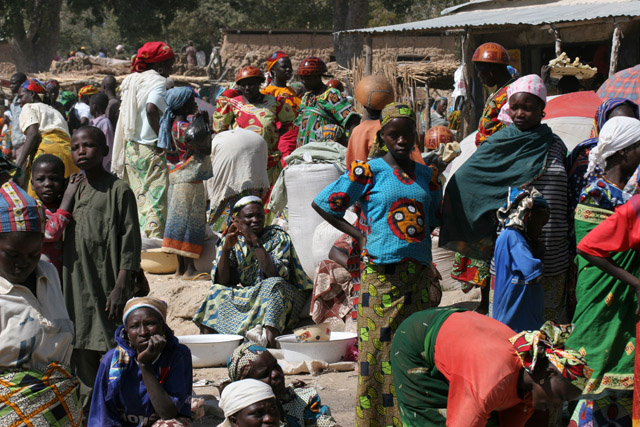 Market at Tourou village at Mandara Mountains. Cameroon.