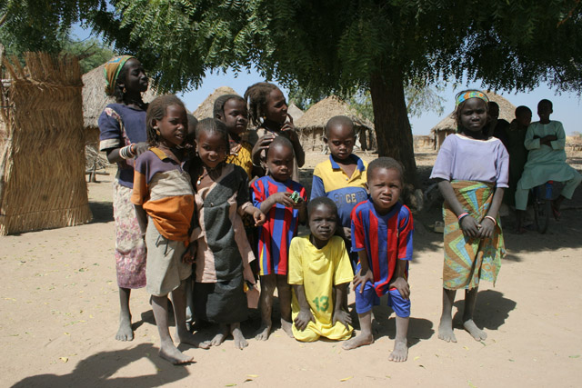 Friendly children. Waza National Park area. Cameroon.