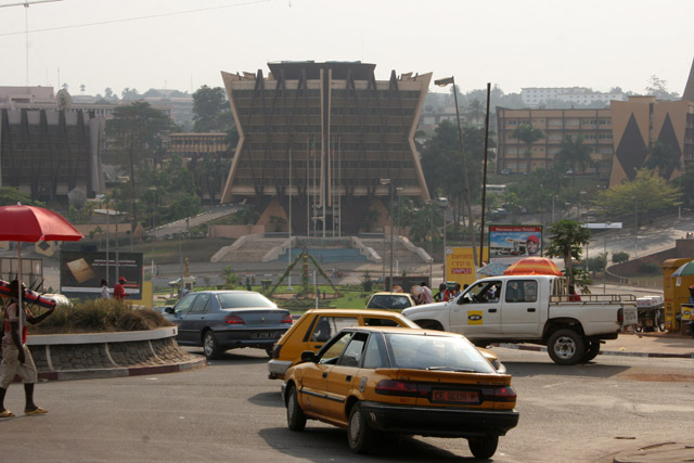 Street at Yaounde capital. Cameroon.