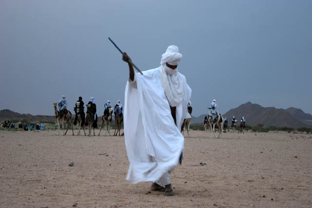 Musicians at traditional tuareg wedding party. Air Mountain area. Niger.
