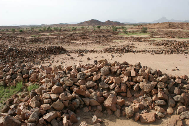 Remains of old villages and palaces at area called Asaude. Sahara desert. Niger.