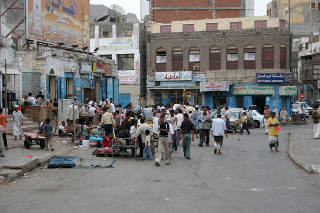 Street at Aden city at part called Crater. Yemen.