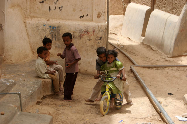 At the street at Shibam town. Yemen.