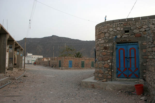Street at main town Hadibu at Socotra (Suqutra) island near Qalansiyah town. Yemen.