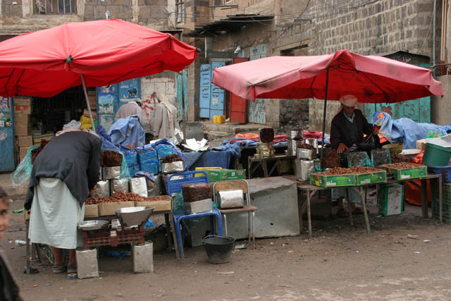 Market at Shibam-Kawkaban village. Yemen.