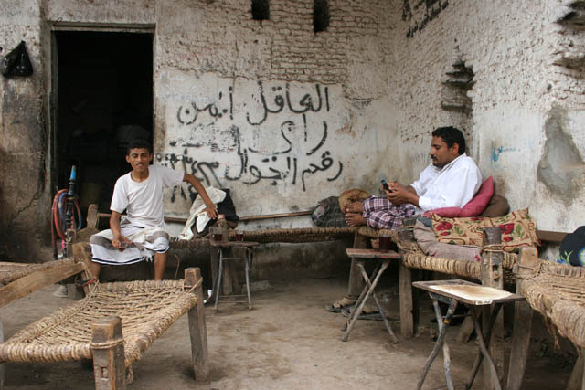 Tea and smoking room. Zabid town. Yemen.