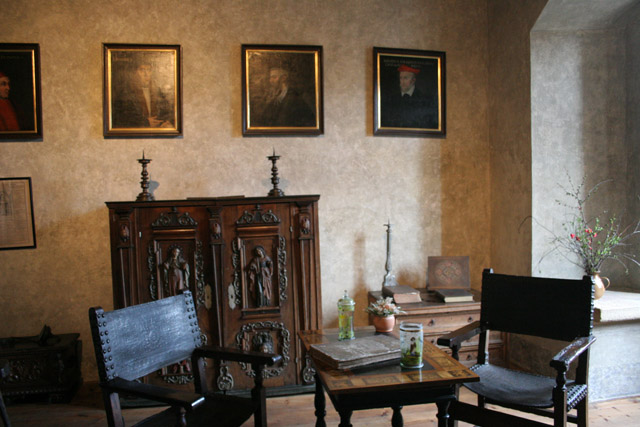 Original furniture, Karlstejn Castle. Czech Republic.