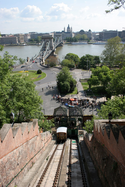 Funicular to Buda Hill, Budapest. Hungary.