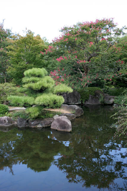 Japanese garden Koko-en at Himeji town. Japan.
