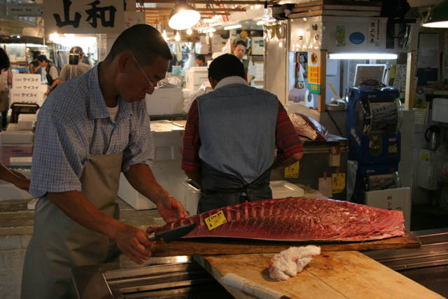 Tsukiji fish market, Tokyo. Japan.