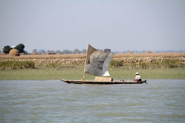 Sailboat near Sittwe town. Myanmar (Burma).