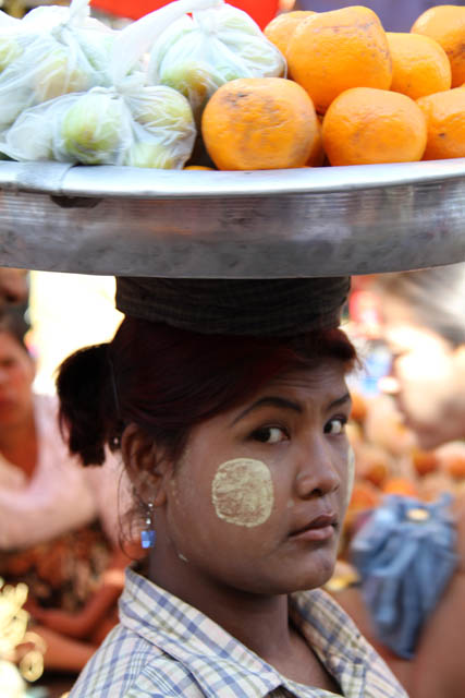 At the market, Sittwe town. Myanmar (Burma).