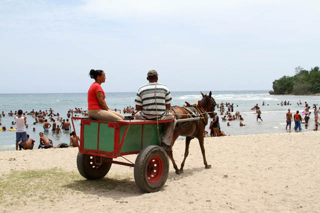Beach life, El Oasis village. Cuba.