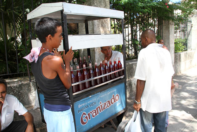 Street refreshment, old Havana (Habana Vieja). Cuba.