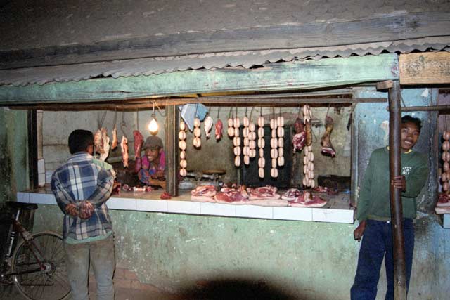 Meat selling, Ivato village. Madagascar.