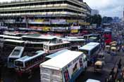 Traffic jam near local bus station at Dhaka. Bangladesh.