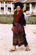 Woman from Yao hill tribe at Muang Sing market. Laos.