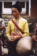 Woman from Tai Dam hill tribe at Muang Sing market. Laos.