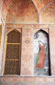 Painting at Ali Qapu palace. Esfahan. Iran.