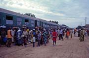 People mummery at one of the few train stops on route Keys-Bamako. Mali.