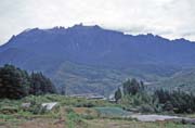 View to the massif of Mt. Kinabalu. Malaysia.