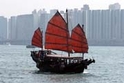 Traditional boat. Hong Kong.