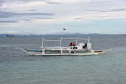 Typical Philippino pump boat, Malapascua. Philippines.