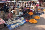 Village market, area south of Yangon. Myanmar (Burma).