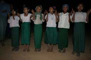 Children and singing. Aye village, Chin State. Myanmar (Burma).