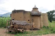 Traditional house of Somba ethnic called tata somba. They look like small fortified castles. Boukoumb area. Benin.